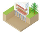 Image d'illustration d'un champs de sondes géothermiques verticales